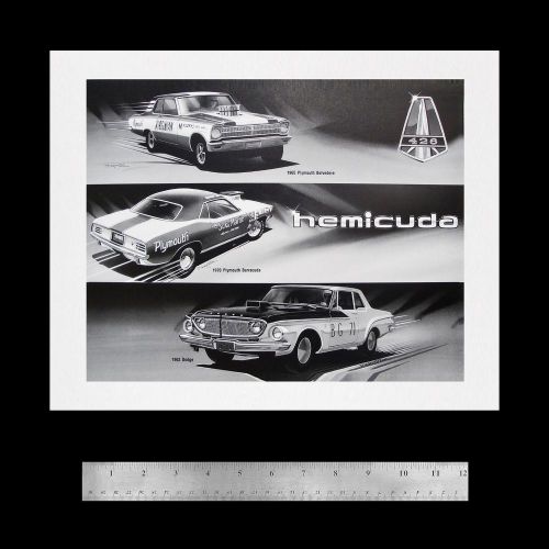 Sox &amp; martin - plymouth hemicuda 1970 1971 - 426 hemi cuda barracuda - art print