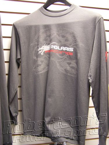 Polaris shirt snowmobile dragon grey gray  long sleeve 286902003 new oem non