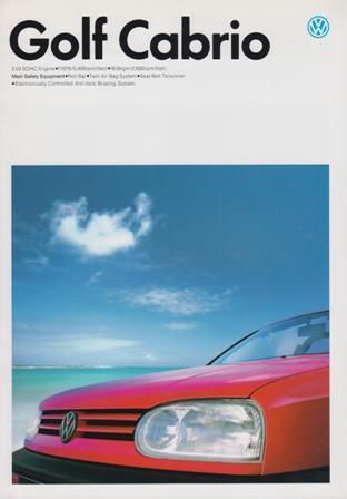 Volkswagen vw golf cabrio 1994 golf iii japanese brochure prospekt catalogue