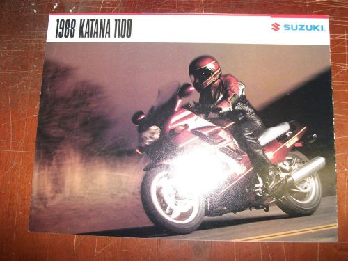 Original nos 1988 suzuki motorcycle sales brochure katana 1100