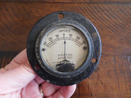 Vintage weston amperes ammeter amp gauge dash instrument 1918 nash truck
