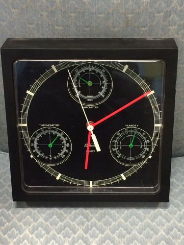 *vintage* springfield sunbeam "rpm tachometer style" clock weather station rare