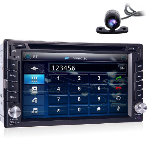 Dual zone 2din in dash 6.2" car dvd radio stereo player gps navigation bt+camera