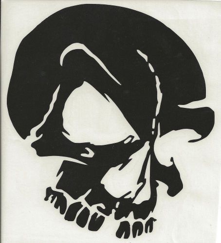 Skull black decal sticker 8" sln 55004