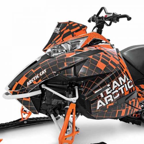 Arctic cat 2012-2016 zr f xf m burst hood &amp; side panel decal wrap - orange