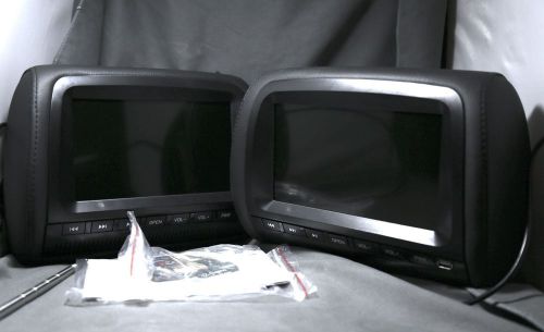7&#034; black headrest dvd player lcd monitor zipper cover -  new in opened box
