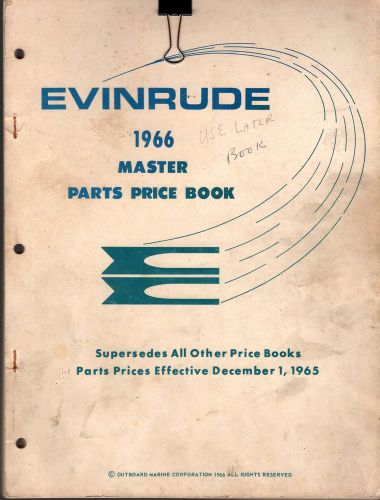 1966 evinrude outboard motor master parts price book manual