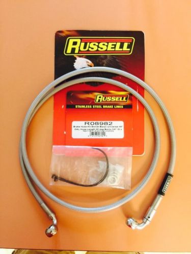 Russell brake hose 3/8in 90deg. upper banjo 48in r08982