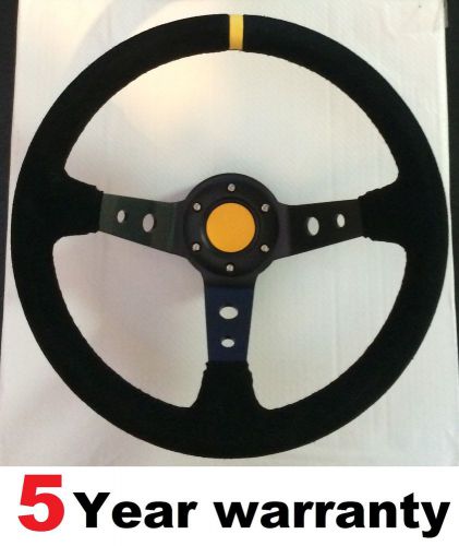 Suede corsica drifting dished steering wheel fit omp sparco momo boss kit #yell