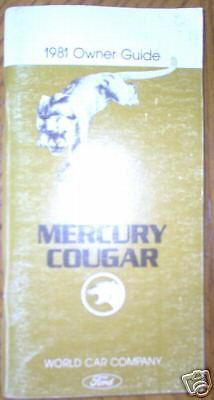 1981 mercury cougar owner&#039;s guide owners manual 81