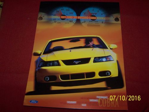 Original new 2003 mustang cobra dealer card / brochure