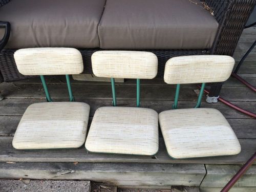 Vintage lot of 3 frabill folding clamp on boat seats, ice fishing, stadium seats