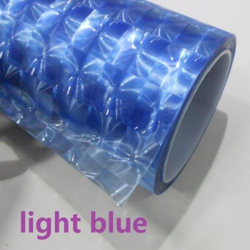 1x light blue  12&#034;x40&#034; car headlight sheet sticker 3d cat eyes tint film decal