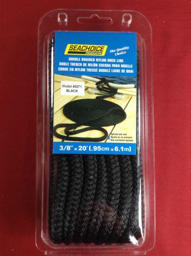 Dock line double braided nylon rope 3/8&#034; x 20&#039; black seachoice 40271