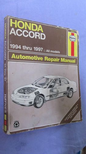 Honda accord repair manual 1994 - 1997 haynes rebuild