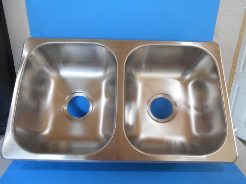 *rv 50/50 stainless steel double kitchen sink 27&#034; x 16&#034; x 7&#034; rv