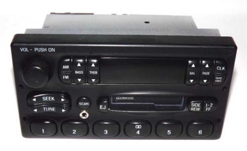 2002 ford f-150 radio am fm cassette player w aux 3.5mm mp3 input yw7f-19b132-aa