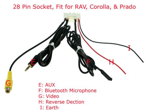 Wiring harness connector socket toyota rav4 corolla prado radio aux av bluetooth