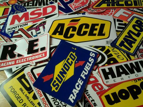 Lot of 25+ drag racing decals stickers nhra nascar chevy mopar hot rod ford