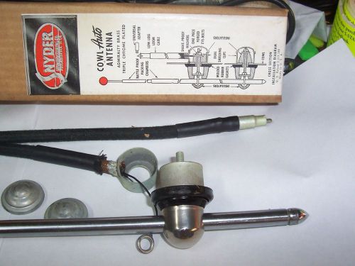 1930&#039;s-40&#039;s snyder vintage side mount radio antenna red ball chrome   nib
