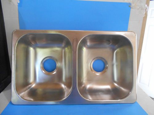 *rv 50/50 stainless steel double kitchen sink 27" x 16" x 7" *6*