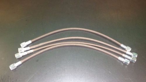 New lot of (4) allstar racing stainless steel braided -4an brake lines 48162 15"