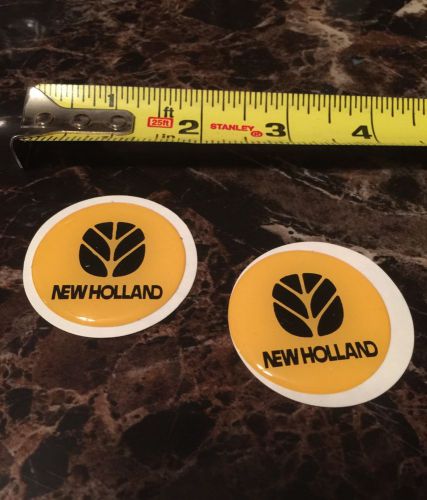 New holland  acrylic yellow decals 1.5&#034; round pair decals  new holland tractor