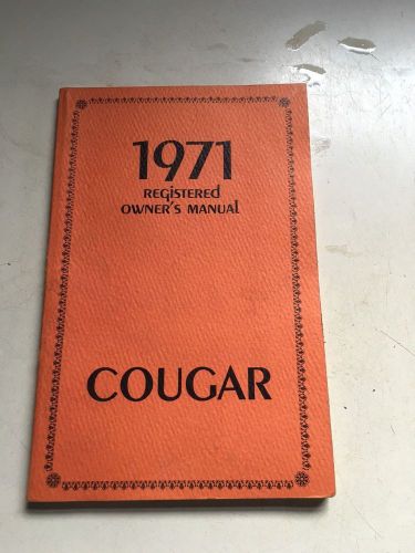 1971 cougar owner;s manual