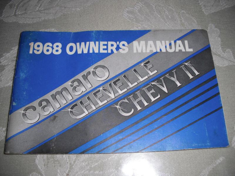1968 camaro chevelle chevy ii factory owner's manual