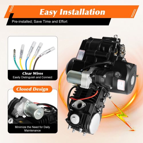 110CC 4stroke ATV Engine Motor Semi-Auto w/Reverse Electric Start For GO Karts, US $245.04, image 14