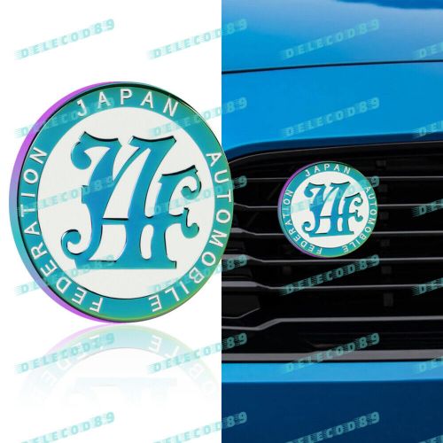 Japan Automobile Federation Blue-Neo JAF METAL Emblem Badge Cars Front Grille, US $13.46, image 3