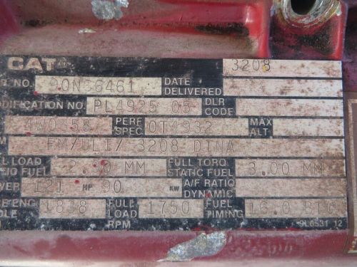 Caterpillar (CAT) 3208 121 HP Diesel Engine Fire Pump, US $4,500.00, image 2