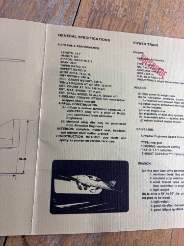EOS /001 Experimental Aircraft Plans and specs, US $29.00, image 5