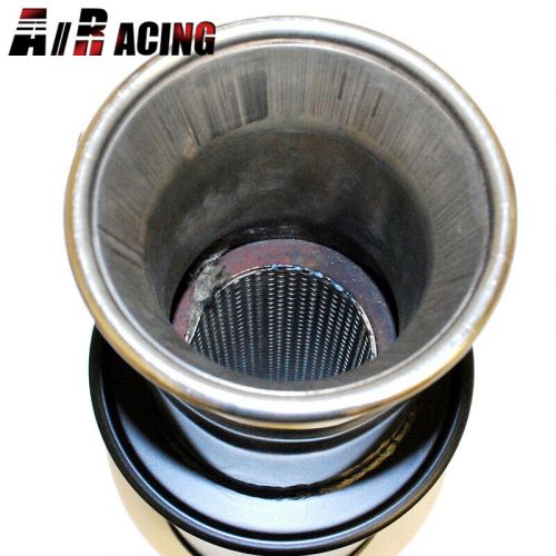 New 2" euro style exhaust muffler round-shaped black power coated n1 universal