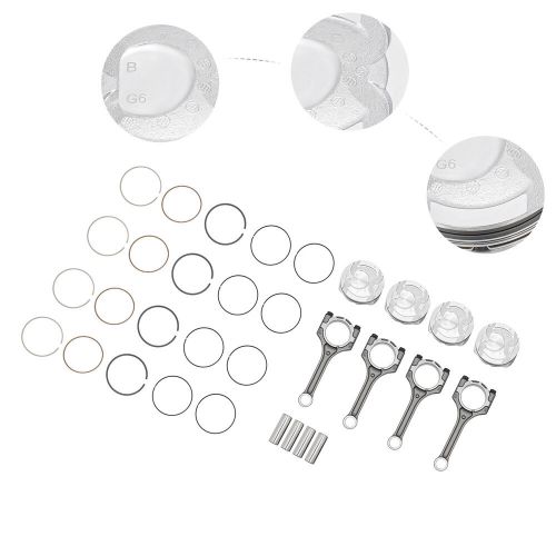 4 set connecting rod &amp; piston kit for hyundai kia accent rio 1.6l dohc 2012-2016