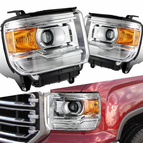 Chrome Housing Headlights Set For 2014-2019 GMC Sierra 1500 2500 3500 Assmeblies, US $205.99, image 8