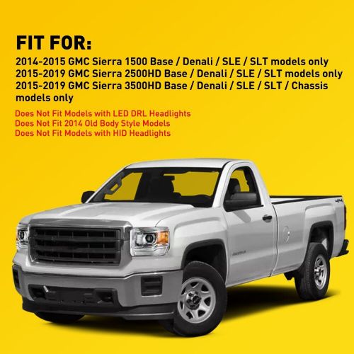 Chrome Housing Headlights Set For 2014-2019 GMC Sierra 1500 2500 3500 Assmeblies, US $205.99, image 10