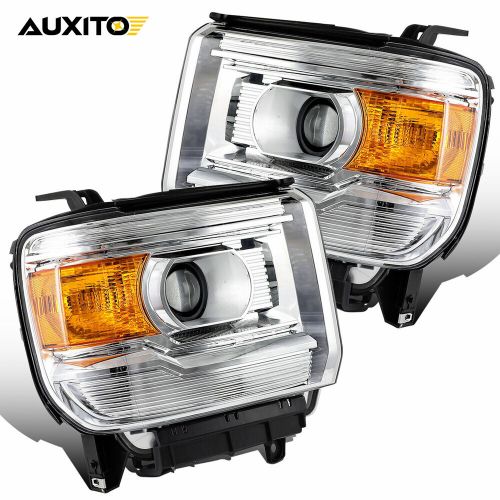 Chrome Housing Headlights Set For 2014-2019 GMC Sierra 1500 2500 3500 Assmeblies, US $205.99, image 14