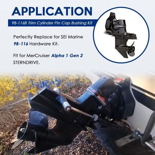 For MerCruiser Alpha 1 Gen 2 Trim Cylinder Pin Cap Bushing Hardware Kit 9B-116B, US $62.99, image 4