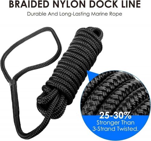 4PCS 5/8 inch 25 ft Double Braided Nylon Dock Lines Marine Boat Mooring Rope, US $53.59, image 6