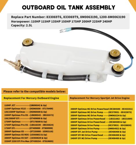 8M0063190 Oil Reservoir Tank Assembly for 2000-2014 Mercury 135/150/175/200/225H, US $72.80, image 15