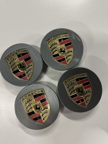 Porsche Cayenne 911 (4) Center Caps Boxster Cayman 991 Panamera Gray, US $55.00, image 2