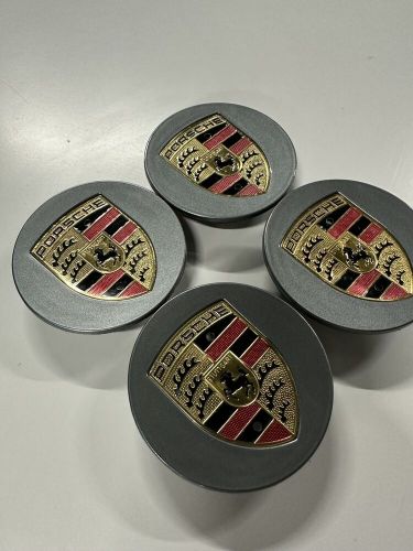 Porsche Cayenne 911 (4) Center Caps Boxster Cayman 991 Panamera Gray, US $55.00, image 4