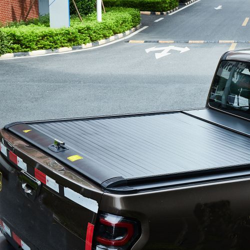 5ft retractable hard truck bed tonneau cover for toyota tacoma 2016-2023 black