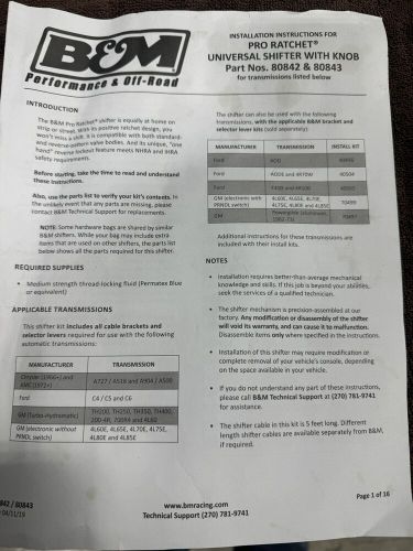 Manual Transmission Shifter Lever Kit B & M 80842, US $325.00, image 3