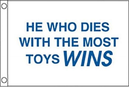 Marine Flag Taylor Made "He Who Dies with the Most Toys Wins" 12X18 2019, US $14.95, image 4