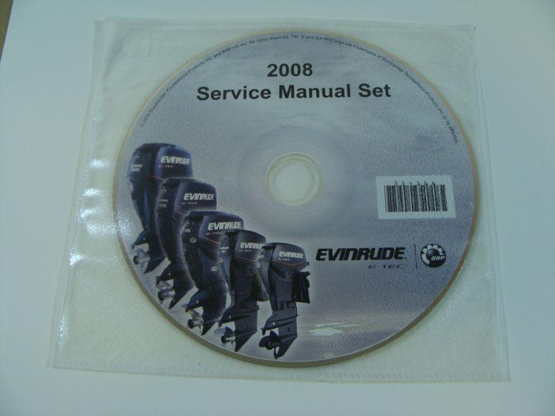 2008 brp / omc / evinrude sc e-tec complete service manual set on cdrom # 354166
