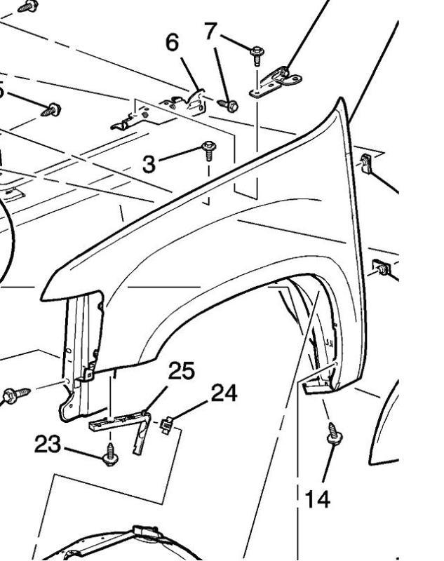 Gm fender 25992405 fit 2007 to 2012