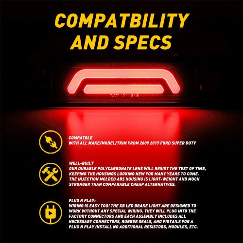 For 1999-16 Ford F-250 F-350 F-450 SD LED THIRD 3RD BRAKE LIGHT CARGO LAMP BAR, US $24.99, image 21