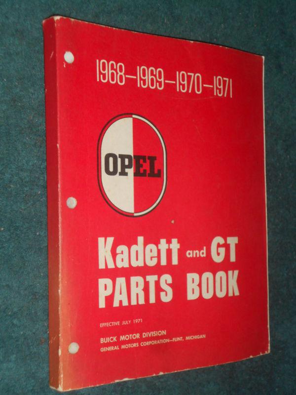 Sell 19681971 BUICK OPEL & OPEL GT PARTS CATALOG / ORIGINAL TEXT PARTS